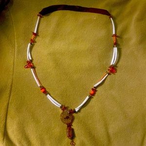 Ammonite Pendant necklace with Dentaliums